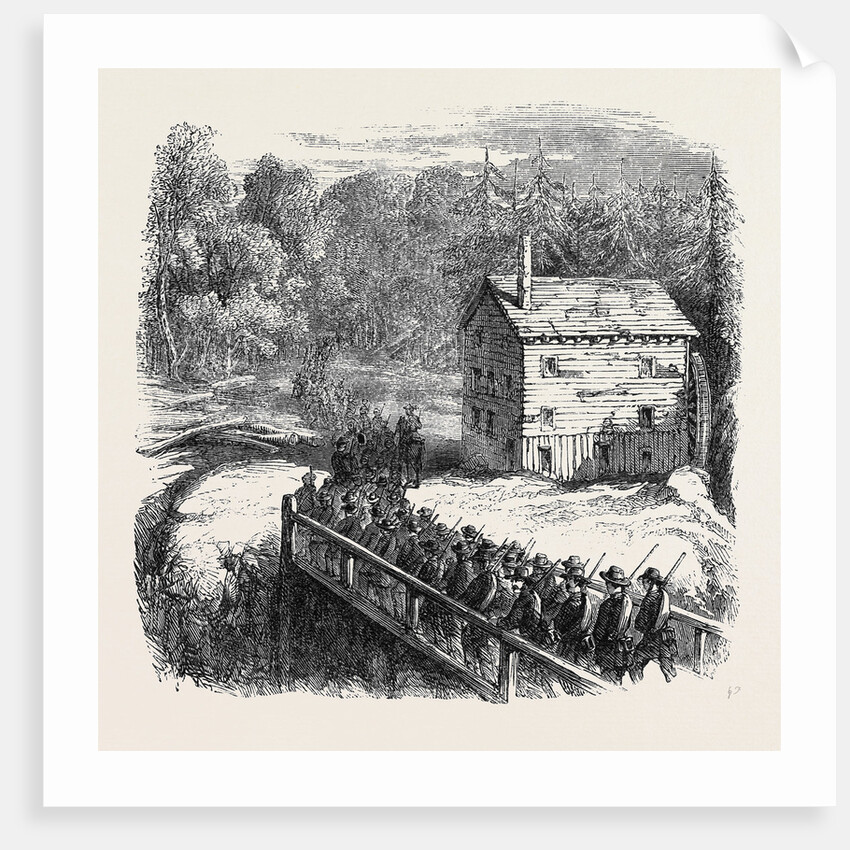 The Civil War in America: Franklin's Brigade Passing Arlington Mill on Its Way to Occupy Munson's Hill October 26 1861 by Anonymous