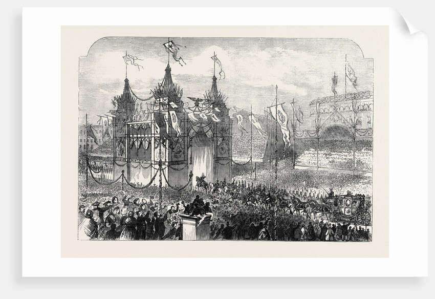 State Entry Into Berlin: The King Passing Under the Triumphal Arch in the Alexander Platz the Coronation of the King and Queen of Prussia by Anonymous