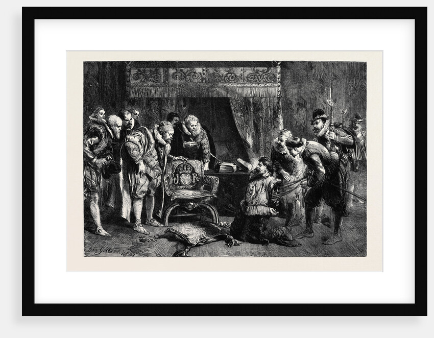 The Gunpowder Plot: Guy Fawkes Being Interrogated by James I and His Council in the King's Bedchamber Whitehall by Anonymous