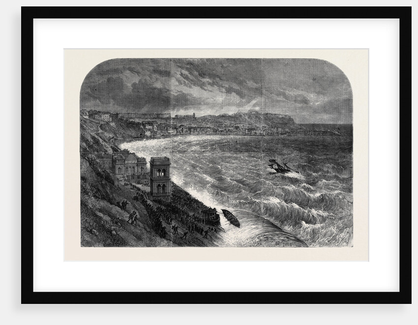 The Late Gales the Storm at Scarborough by Anonymous