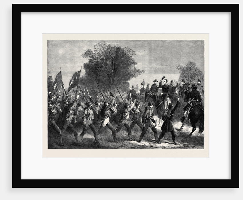 The Civil War in America: The Confederate Army Mississippians Passing in Review Before General Beauregard and Staff by Anonymous