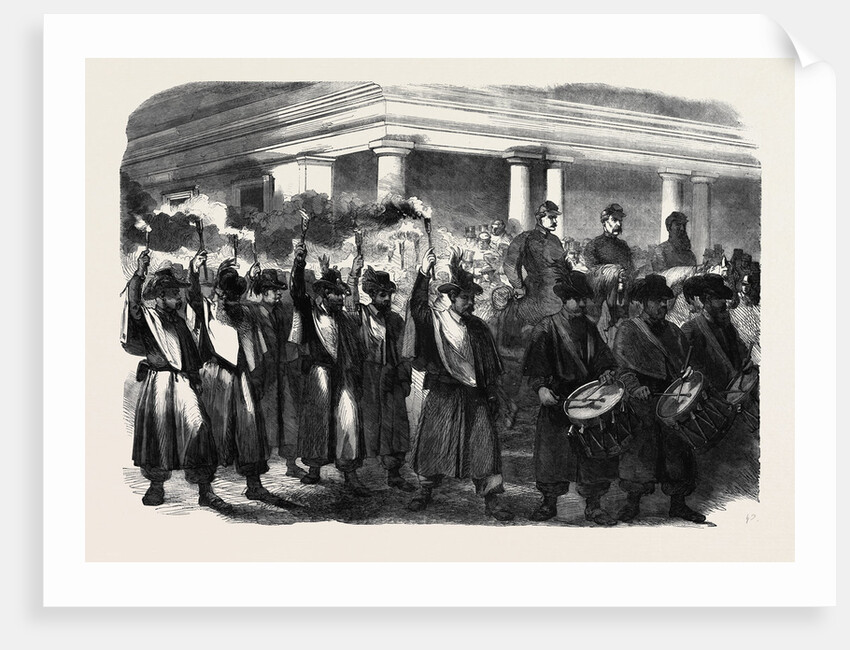 The Civil War in America: Torchlight Procession of General Blenker's Brigade at Washington by Anonymous