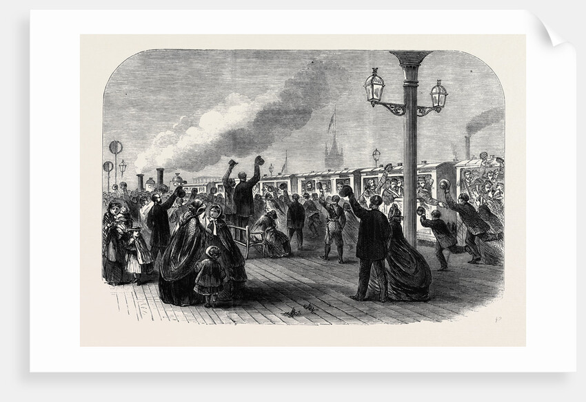 Reinforcements for Canada: The Guards Leaving the South Western Railway Station for Southampton December 28 1861 by Anonymous