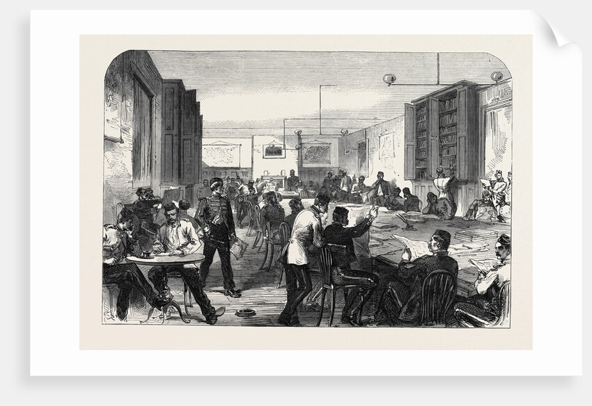 The Camp at Aldershott: Soldiers' Reading Room 1868 by Anonymous