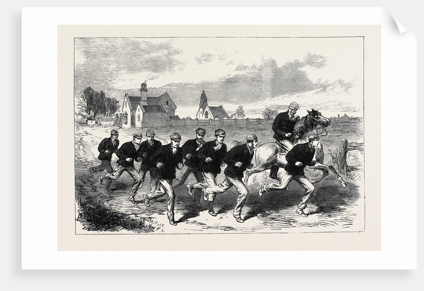 The Oxford and Cambridge Boat Race: The Cambridge Crew Training on Barnes Common 1868 by Anonymous