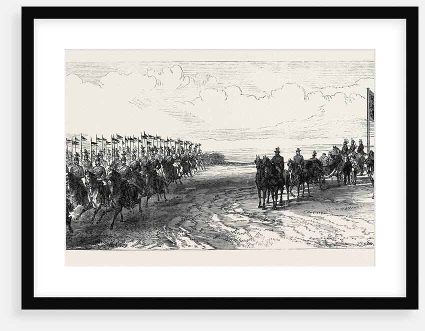 Visit of the Prince and Princess of Wales to Ireland: Review in Phoenix Park: The 12th Lancers Galloping Past 1868 by Anonymous