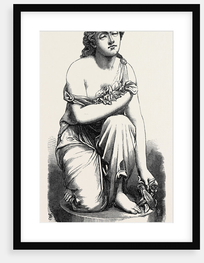 Nydia the Blind Flower Girl of Pompeii Gathering Flowers in the Garden of Glaucus, in the Royal Academy Exhibition 1868 by Anonymous