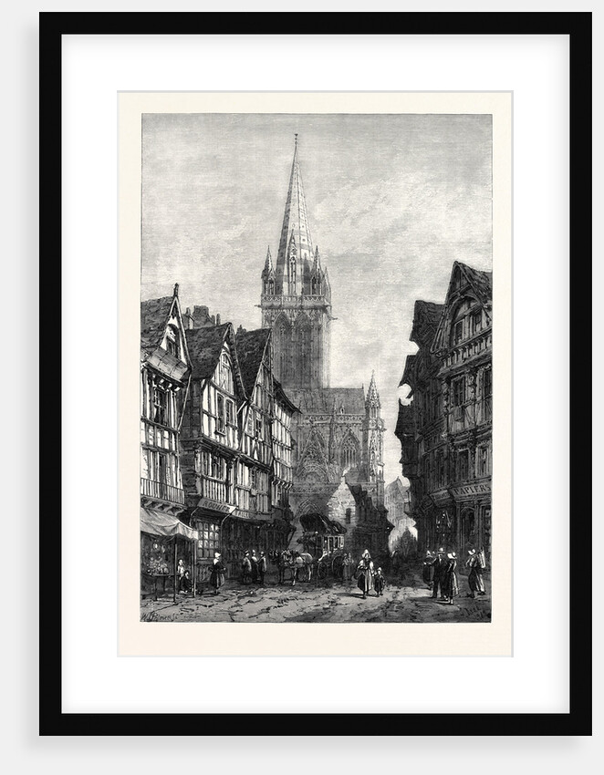 St. Pierre Caen, in the Exhibition of the Society of Painters in Water Colours 1868 by Anonymous
