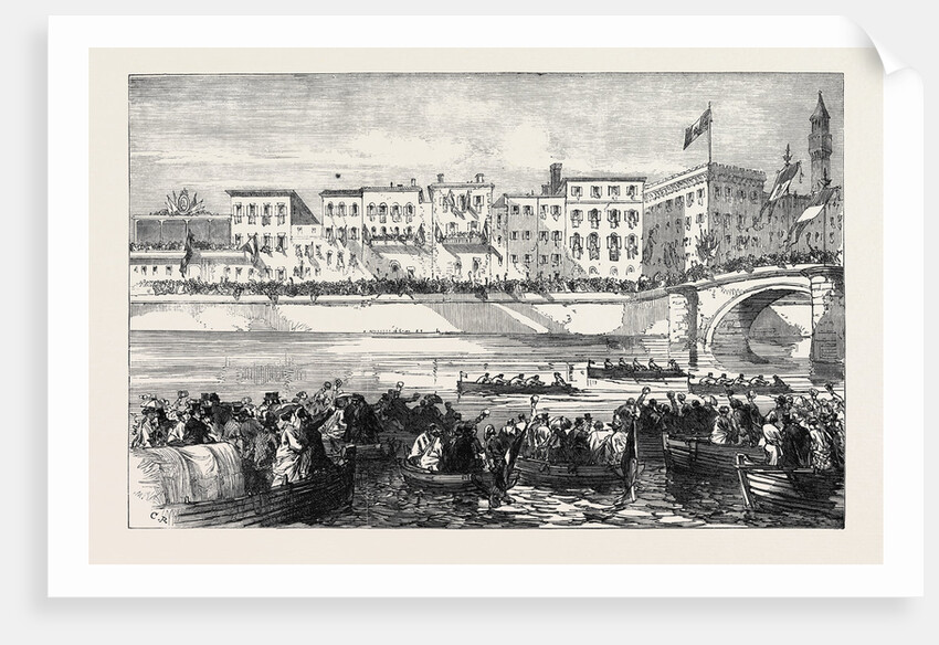 The Royal Marriage in Italy: Regatta on the Arno at Florence 1868 by Anonymous