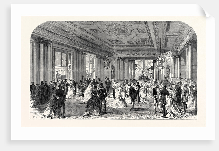 The Queen's Drawingroom: Grand Entrance Hall Buckingham Palace 1868 by Anonymous