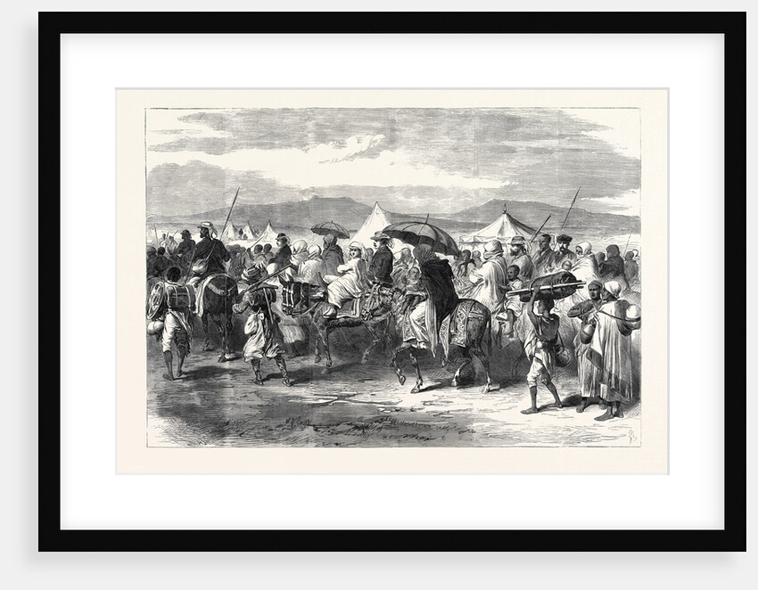 The Abyssinian Expedition: Departure of the Released Prisoners from the Headquarters Camp Plain of Dalanta 1868 by Anonymous