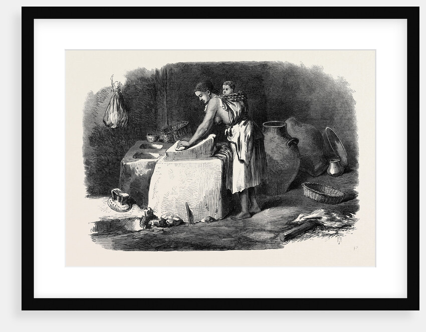 The Abyssinian Expedition: Woman Grinding Corn in Tigre 1868 by Anonymous