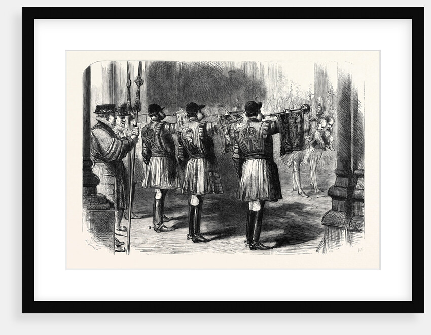The Opening Op Parliament Trumpeters Announcing the Approach of Her Majesty February 1861 by Anonymous