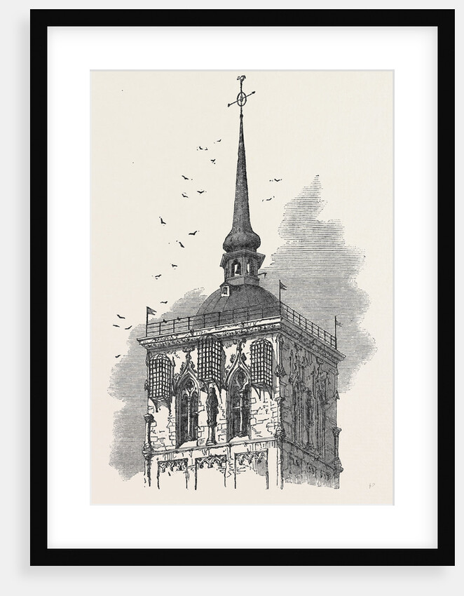 Cages on the Tower of Lamberti Church Münster in which the Remains of John of Leyden Knipperdoling and Krechting Were Hung by Anonymous