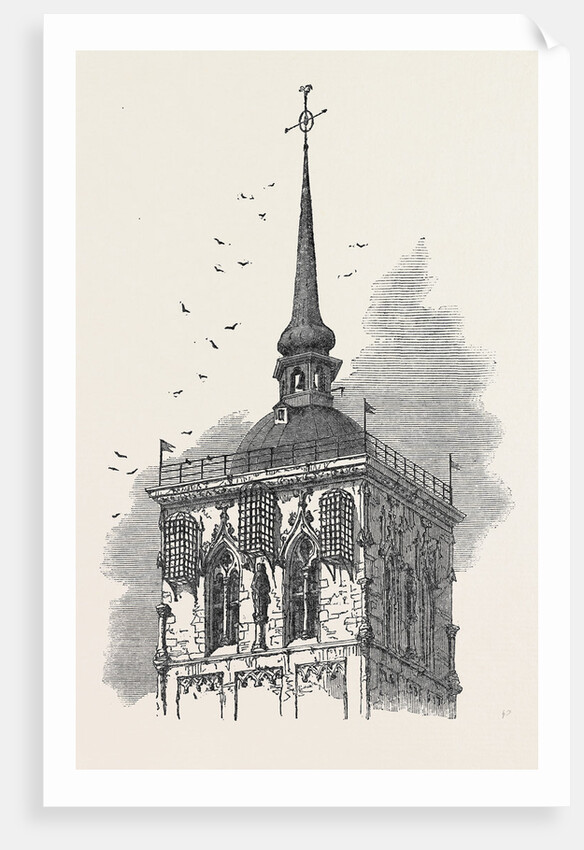 Cages on the Tower of Lamberti Church Münster in which the Remains of John of Leyden Knipperdoling and Krechting Were Hung by Anonymous