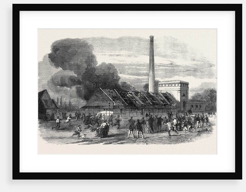 Explosion at the Government Gunpowder Works Near Waltham: The Powder Mills after the Explosion 1861 by Anonymous