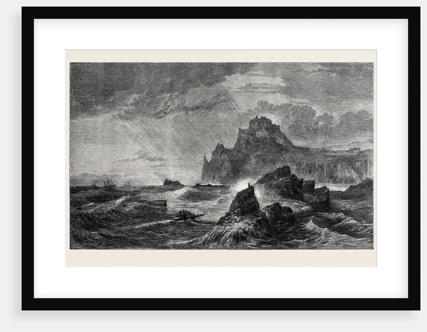 Mont Orgueil Castle Jersey, in the Exhibition of the Old Water Colour Society 1861 by Anonymous