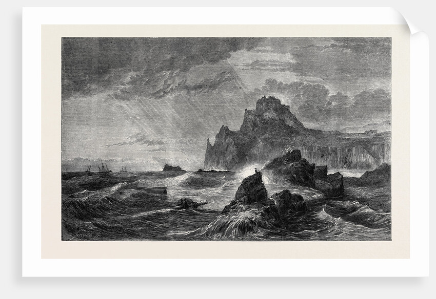 Mont Orgueil Castle Jersey, in the Exhibition of the Old Water Colour Society 1861 by Anonymous
