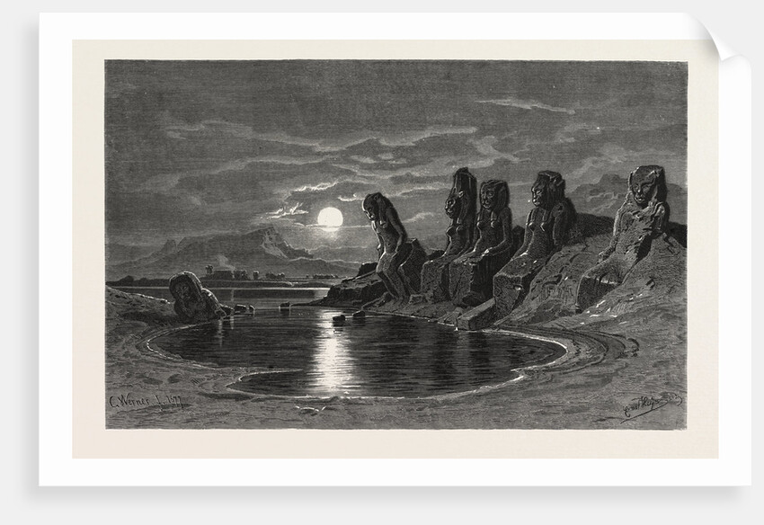 Sekhet Statues Near The Temple of Mut, Karnak by Anonymous