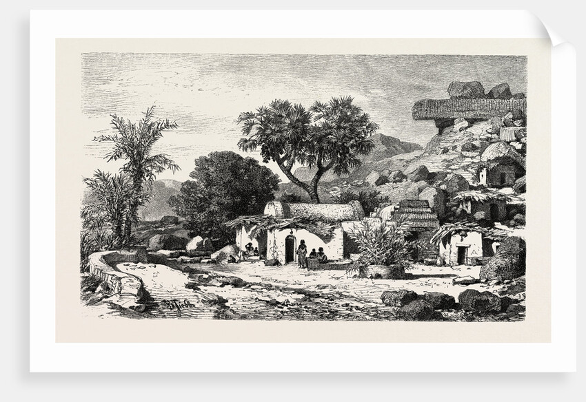 Village Near Assouan, Egypt, Engraving 1879 by Anonymous