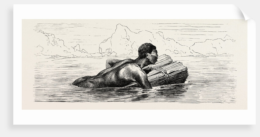 Nubian Swimming On A Bundle of Reeds by Anonymous