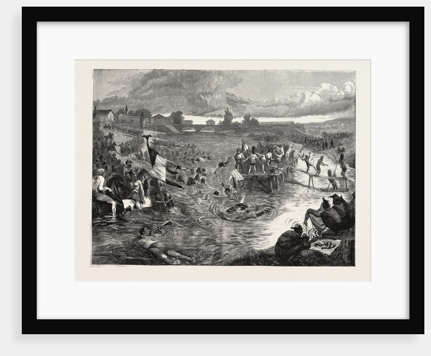 French Soldiers Bathing at Nancy, France, 1870 by Anonymous