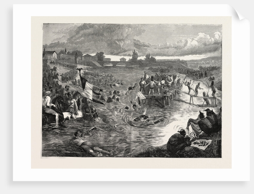 French Soldiers Bathing at Nancy, France, 1870 by Anonymous