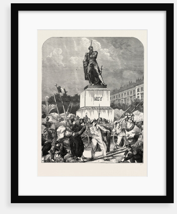 At Metz, Before the Statue of Marshal Ney, France, 1870 by Anonymous
