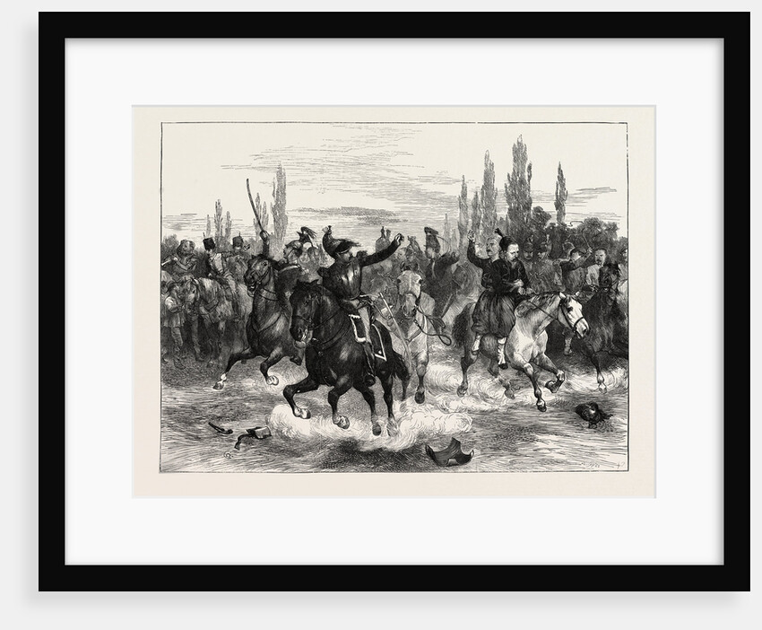 Fugitives from Woerth Riding Into Hagenau, France, 1870 by Anonymous