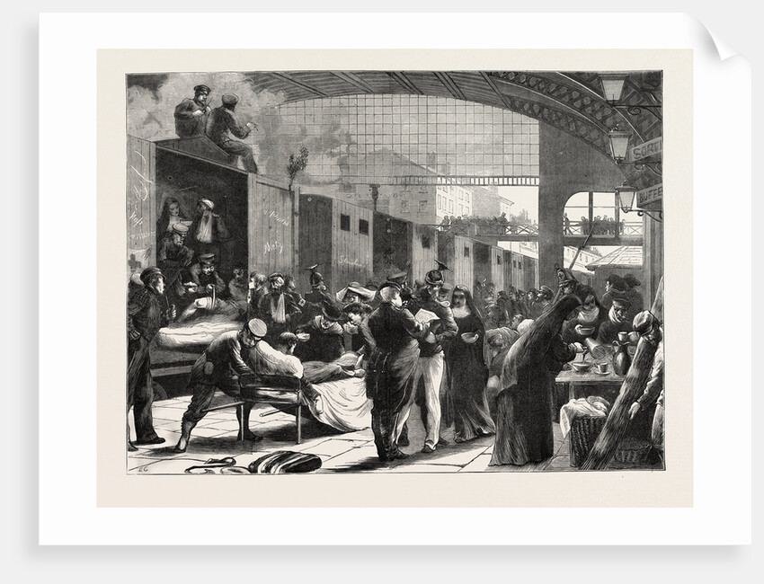 Scene at a Railway Station on the Arrival of a Train with Wounded People, 1870 by Anonymous