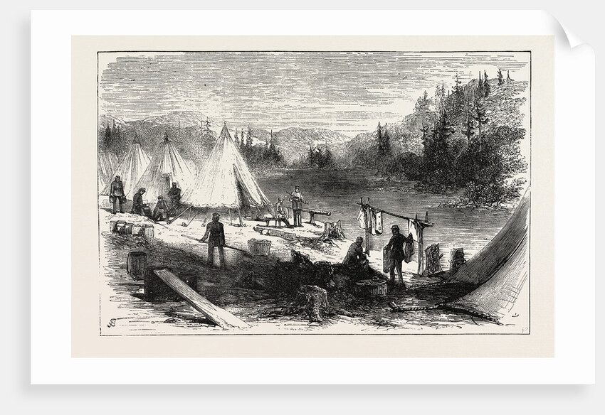 The Red River Expedition: Camp of 60th Rifles, Kaministiquia River, 1870, Canada by Anonymous