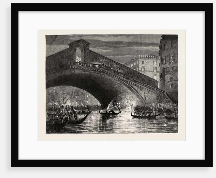 A Fete at Venice, Italy: The Rialto, 1870 by Anonymous