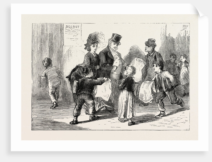 Life in Tours, France: Selling Paris Papers, 1870 by Anonymous