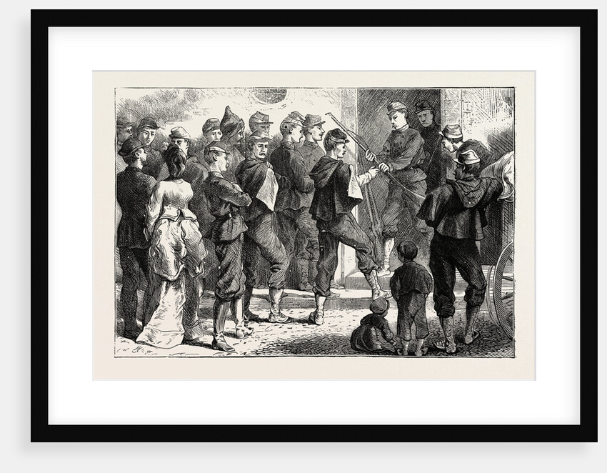 Life in Tours, France: Distribution of Arms at the Gate of the College, 1870 by Anonymous