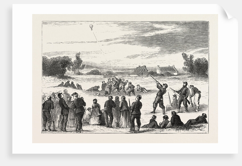 Life in Tours, France: Practising Shooting at a Captive Balloon, 1870 by Anonymous