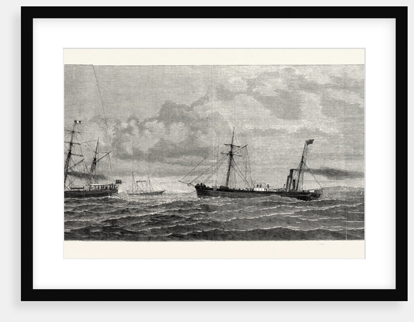 The Atlantic Telegraph: Paying Out the Shore End of the Cable from the Caroline Off Valencia, Spain, 1865 by Anonymous