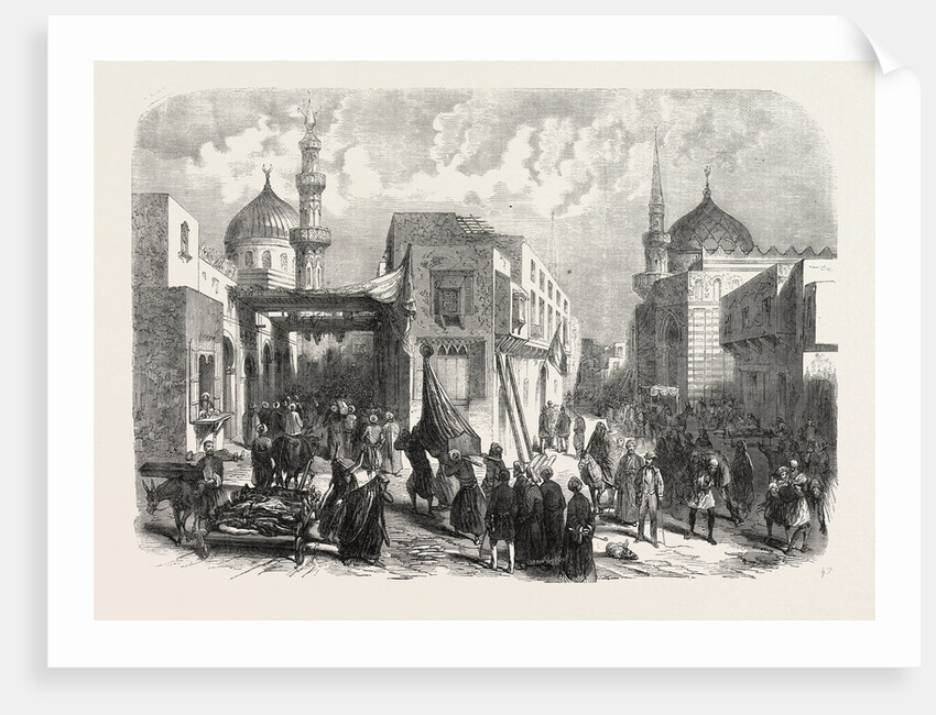 The Old Quarter of Cairo During the Prevalence of Cholera: The Ambulance of the French Consulate, Egypt by Anonymous