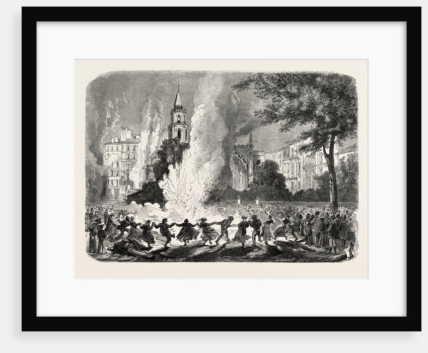 Cholera at Marseilles, Marseille, France: Fires Lighted in the Square of the Old Palace of Justice During the Epidemic, 1865 by Anonymous