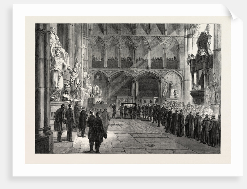 Funeral of Lord Palmerston: The Procession to the Grave in the Interior of Westminster Abbey, London, 1865 by Anonymous