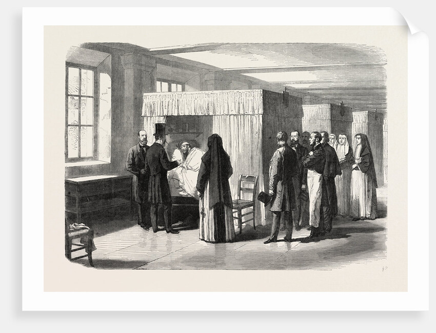 Visit of the Emperor of the French to the Cholera Wards of the Hotel Dieu, France, 1865 by Anonymous