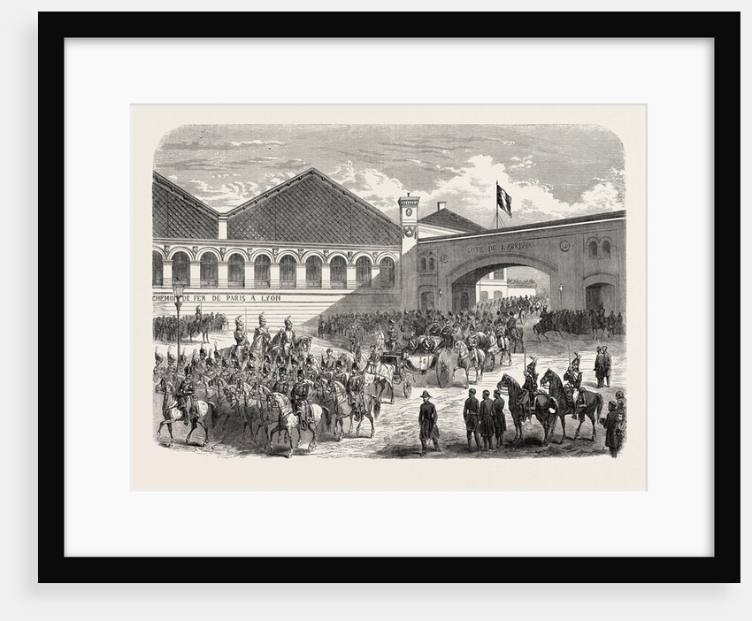 Arrival of the Grand Duke Constantine in Paris: Departure from the Lyons Railway Station, France, 1857 by Anonymous
