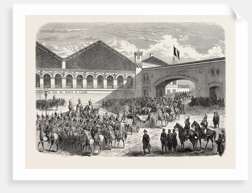 Arrival of the Grand Duke Constantine in Paris: Departure from the Lyons Railway Station, France, 1857 by Anonymous