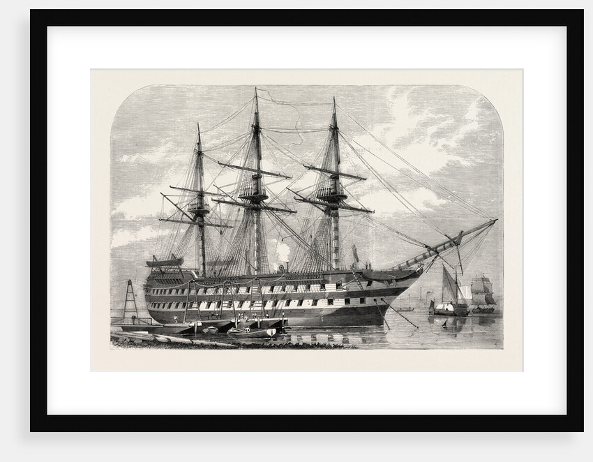 H.M.S. Agamemnon Receiving the Atlantic Cable on Board from Messrs. Glasse and Elliot's Works, East Greenwich, 1857 by Anonymous