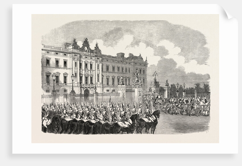 Opening of Parliament: Her Majesty Leaving Buckingham Palace, London, 1854 by Anonymous