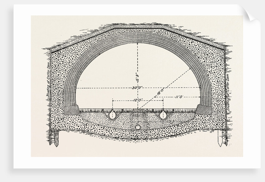 Cable Railway Tunnel Under River Near Van Buren Street, Chicago, 1890: Section Under River by Anonymous