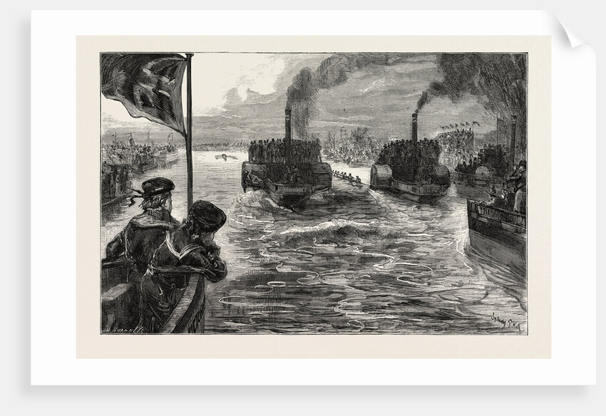 The University Boat Race, a Sketch from the Press Boat by Anonymous