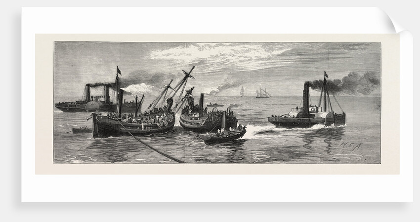 Placing the First Chain Beneath the Wreck, H.M.S. Eurydice by Anonymous