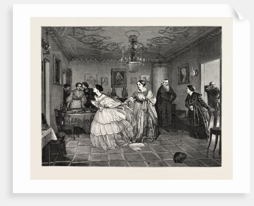 Domestic Life in Russia, the Matchmaker. Love, Matchmaking, Romance, Romantic, Marriage, Relationship by Anonymous