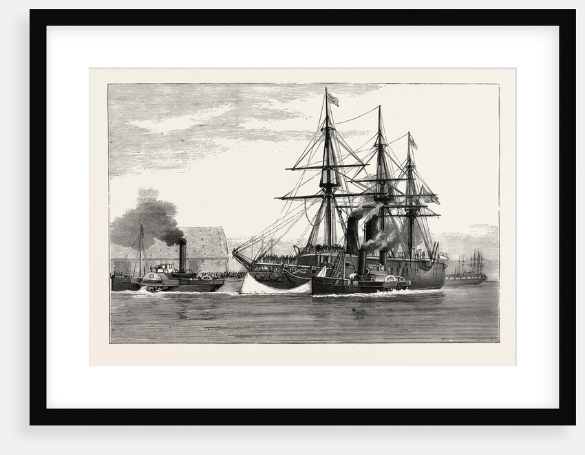 The Collision Between the German Ironclads in the Channel: The Konig Wilhelm Being Towed Into Portsmouth Harbour by Anonymous