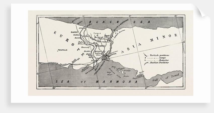 Relative Positions of the Russian and Turkish Forces, and of the British Fleet Before Constantinople, Istanbul by Anonymous